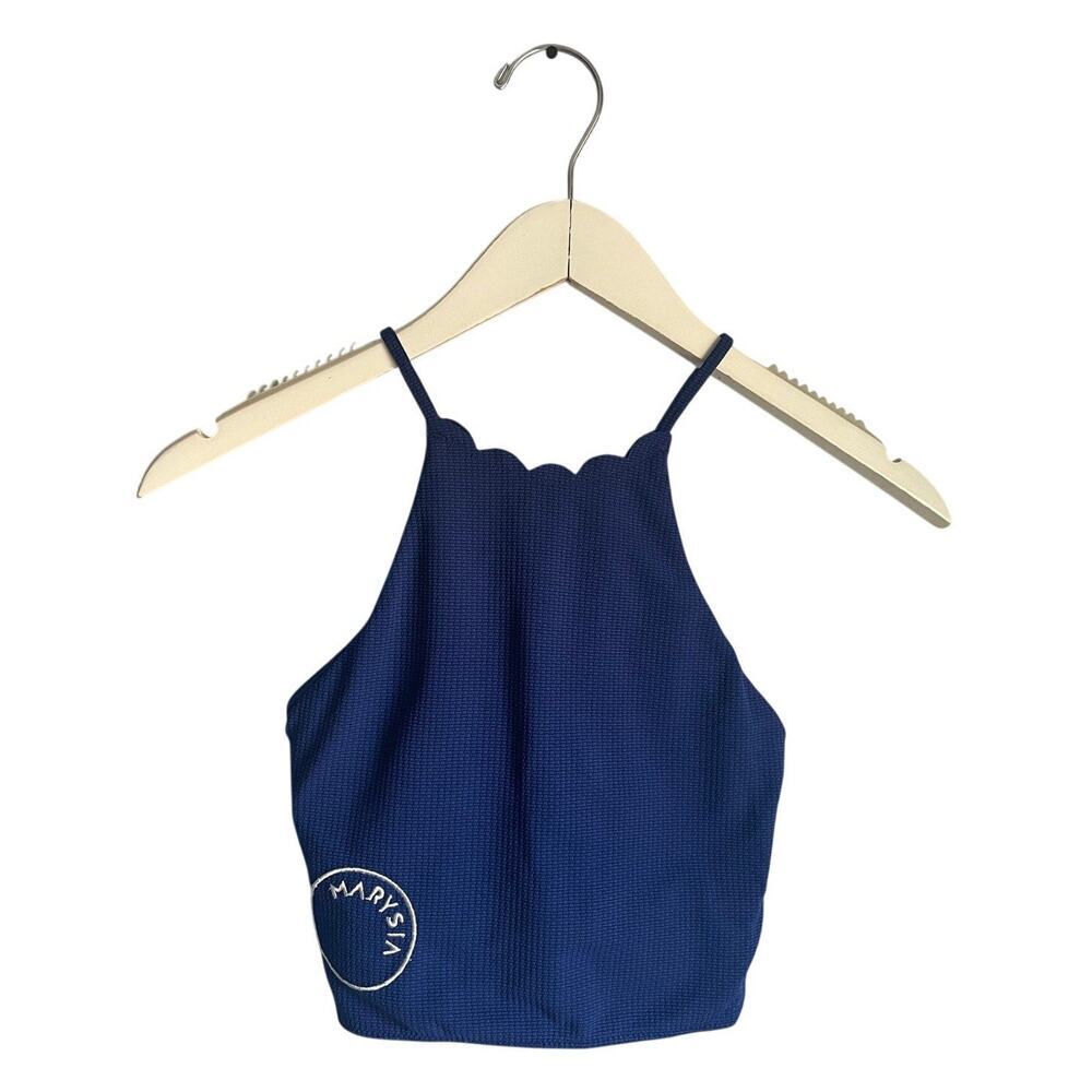 Marysia Navy Blue Halter Bikini Tankini top swim suit bathing suit size Small
